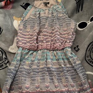 Lily Rose shimmery Multicolor Striped maxi dress